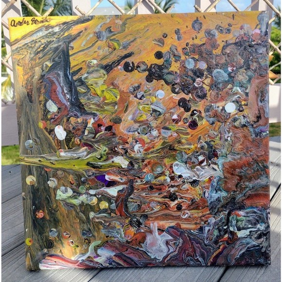 "Bizarre Universe" 12" X 12" Acrylic Painting:*: Artist: Amber Eisentraut - Picture 1 of 3